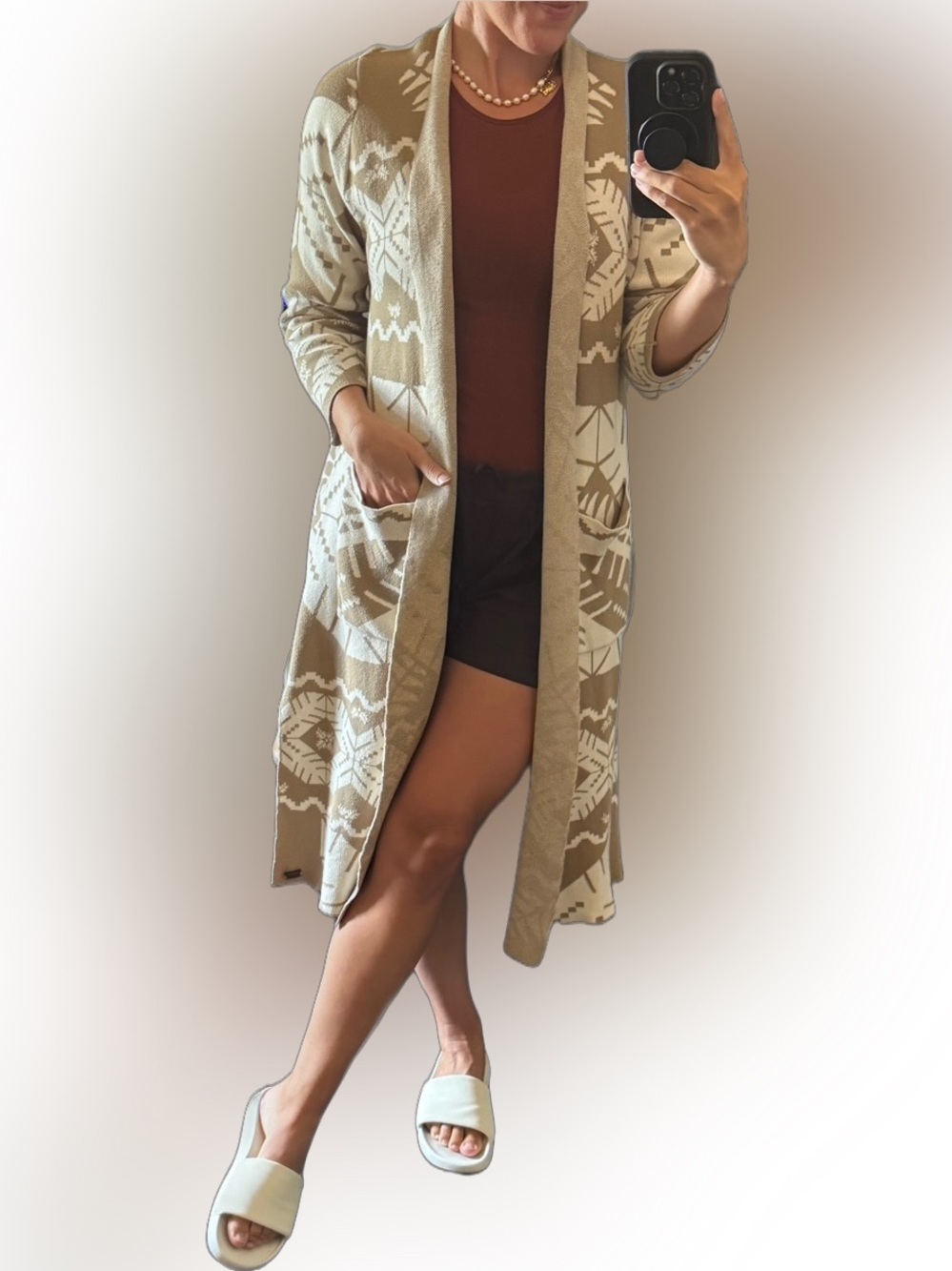 100% Cotton Shannon Passero Aztec Knit Cardigan